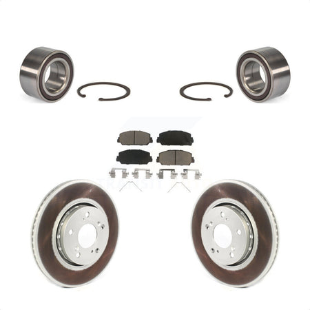 Front Wheel Bearing With Coated Disc Brake Rotors And Ceramic Pads Kit For Acura RLX KBB-118374 by Transit Auto