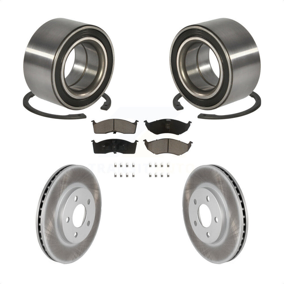Front Wheel Bearing With Coated Disc Brake Rotors And Ceramic Pads Kit For Dodge Neon Chrysler SX 2.0 KBB-118422 by Transit Auto