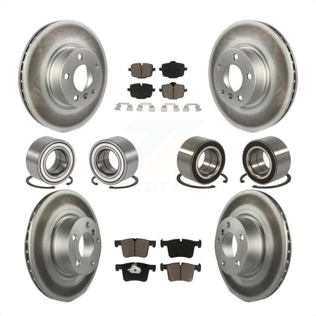 Front Rear Wheel Bearings Coated Disc Brake Rotors And Ceramic Pads Kit (10Pc) For 2012 BMW X3 From 10 11 KBB-118438 by Transit Auto