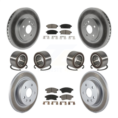Front Rear Wheel Bearings Coated Disc Brake Rotors And Ceramic Pads Kit (10Pc) For 2013-2017 Buick Encore Chevrolet Trax AWD KBB-118490 by Transit Auto