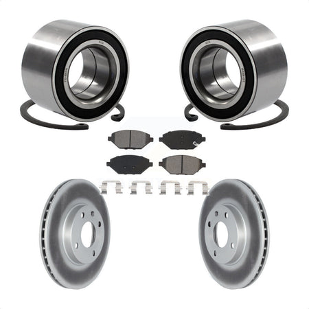 Front Wheel Bearing With Coated Disc Brake Rotors And Semi-Metallic Pads Kit For 2016 Chevrolet Spark KBB-118525 by Transit Auto