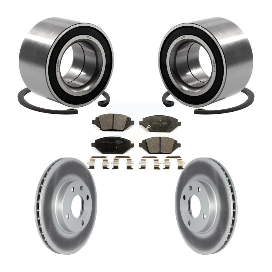Front Wheel Bearing With Coated Disc Brake Rotors And Ceramic Pads Kit For 2016 Chevrolet Spark KBB-118543 by Transit Auto