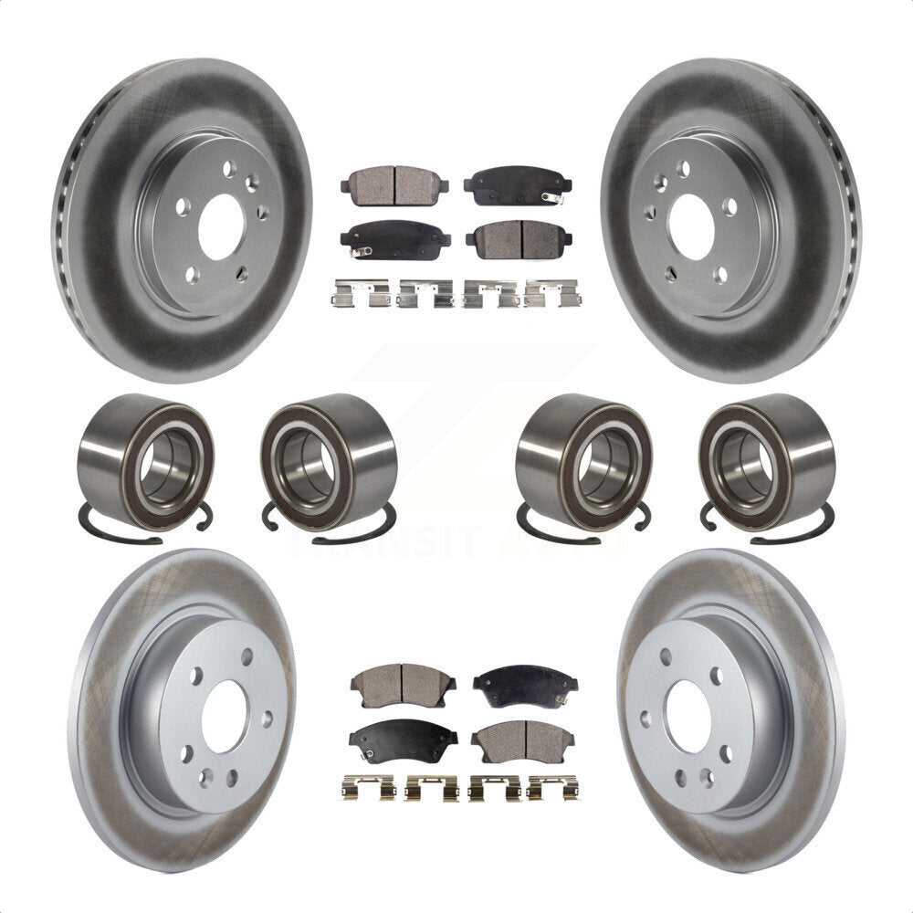 Front Rear Wheel Bearings Coated Disc Brake Rotors And Ceramic Pads Kit (10Pc) For 2013-2017 Buick Encore Chevrolet Trax AWD KBB-118550 by Transit Auto