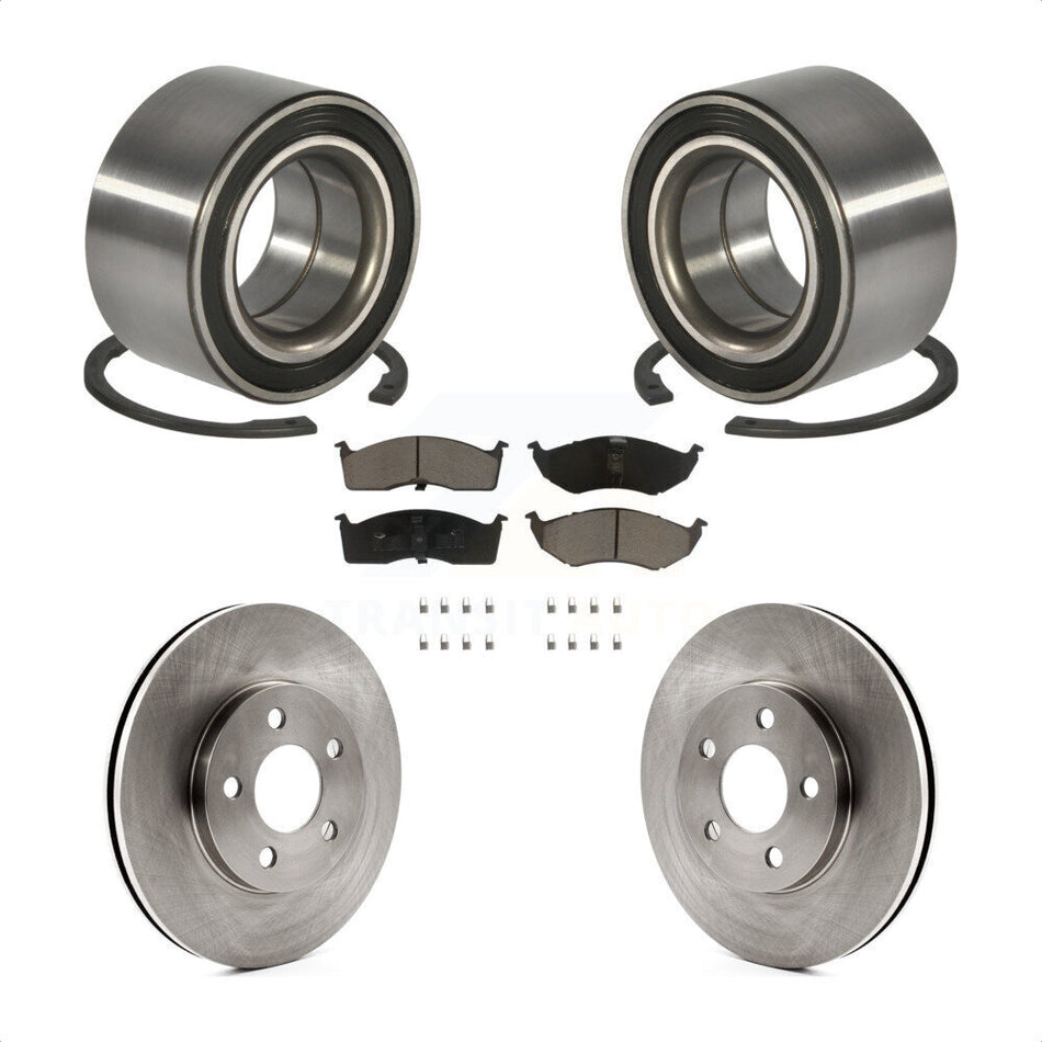 Front Wheel Bearing With Disc Brake Rotors And Ceramic Pads Kit For Dodge Neon Chrysler SX 2.0 KBB-118562 by Transit Auto