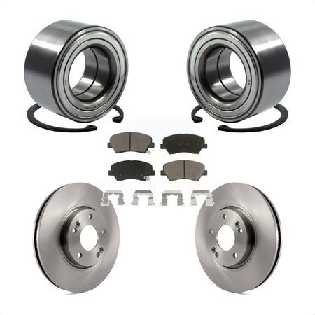 Front Wheel Bearing With Disc Brake Rotors And Ceramic Pads Kit For 2015 Hyundai Veloster Tech RE FLEX SE KBB-118644 by Transit Auto