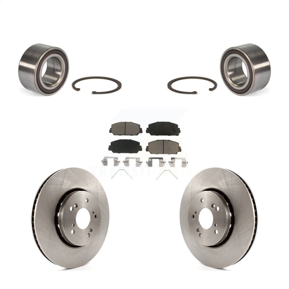 Front Wheel Bearing With Disc Brake Rotors And Ceramic Pads Kit For 2013-2018 Acura RDX KBB-118647 by Transit Auto