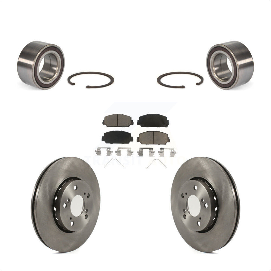Front Wheel Bearing With Disc Brake Rotors And Ceramic Pads Kit For Acura RLX KBB-118649 by Transit Auto