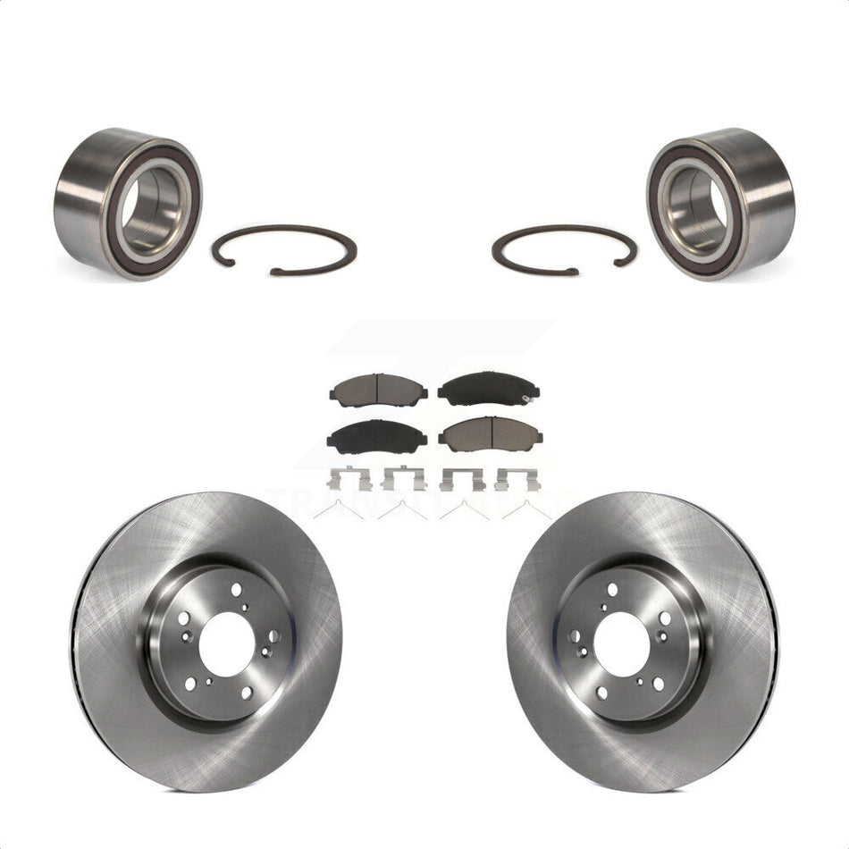 Front Wheel Bearing With Disc Brake Rotors And Ceramic Pads Kit For 2014-2015 Acura RLX Sport Hybrid SH-AWD KBB-118653 by Transit Auto