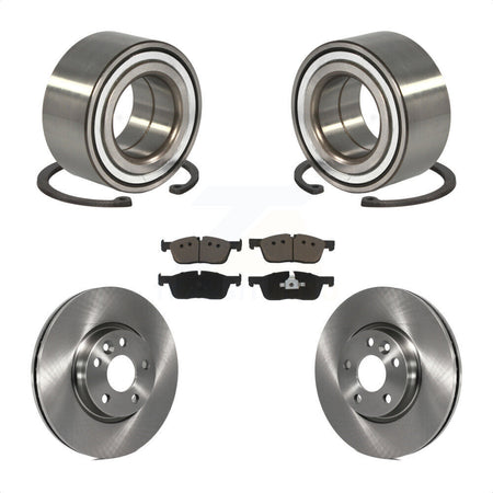 Front Wheel Bearing With Disc Brake Rotors And Ceramic Pads Kit For 2016-2017 Land Rover Range Evoque 300mm Diameter Rotor KBB-118713 by Transit Auto