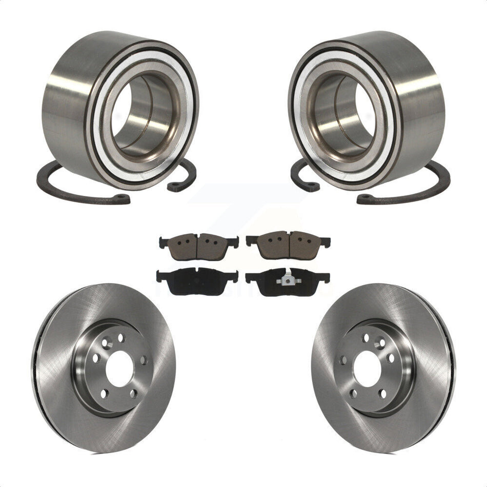 Front Wheel Bearing With Disc Brake Rotors And Ceramic Pads Kit For 2016-2017 Land Rover Range Evoque 300mm Diameter Rotor KBB-118713 by Transit Auto