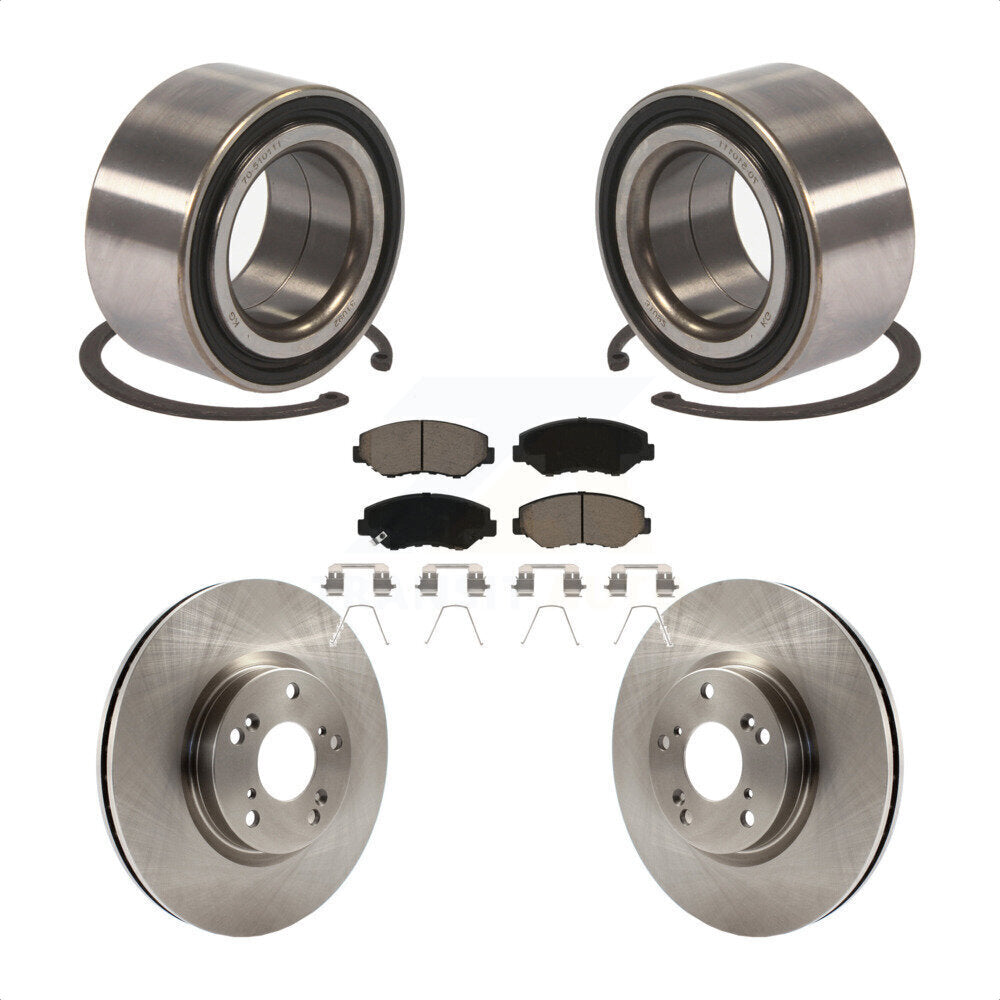 Front Wheel Bearing With Disc Brake Rotors And Ceramic Pads Kit For Honda Civic Acura ILX KBB-118734 by Transit Auto
