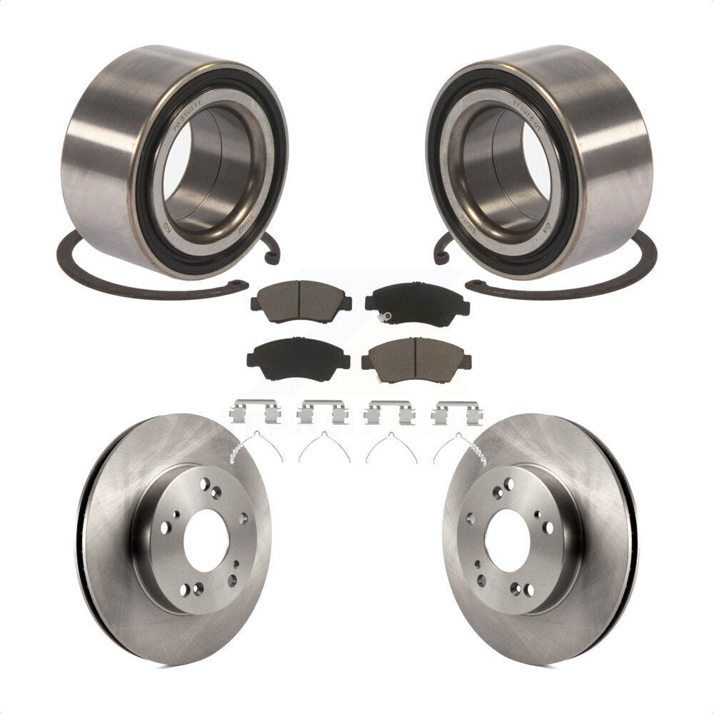 Front Wheel Bearing With Disc Brake Rotors And Ceramic Pads Kit For 2015 Acura ILX 1.5L KBB-118737 by Transit Auto