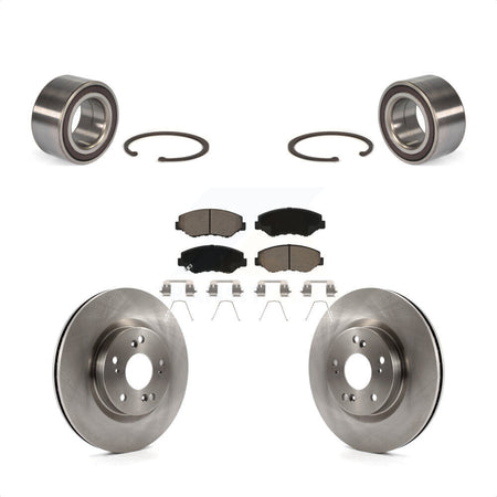 Front Wheel Bearing With Disc Brake Rotors And Ceramic Pads Kit For 2012-2016 Honda CR-V FWD KBB-118740 by Transit Auto