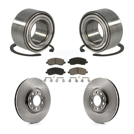 Front Wheel Bearing With Disc Brake Rotors And Ceramic Pads Kit For 2017 Jeep Compass 305mm Diameter Rotor KBB-118763 by Transit Auto