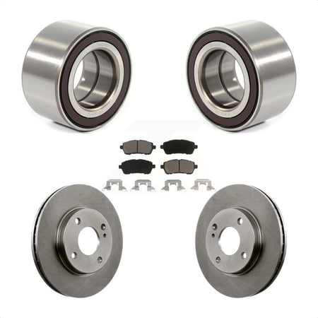 Front Wheel Bearing With Disc Brake Rotors And Ceramic Pads Kit For 2014-2018 Ford Fiesta S Titanium SE KBB-118803 by Transit Auto