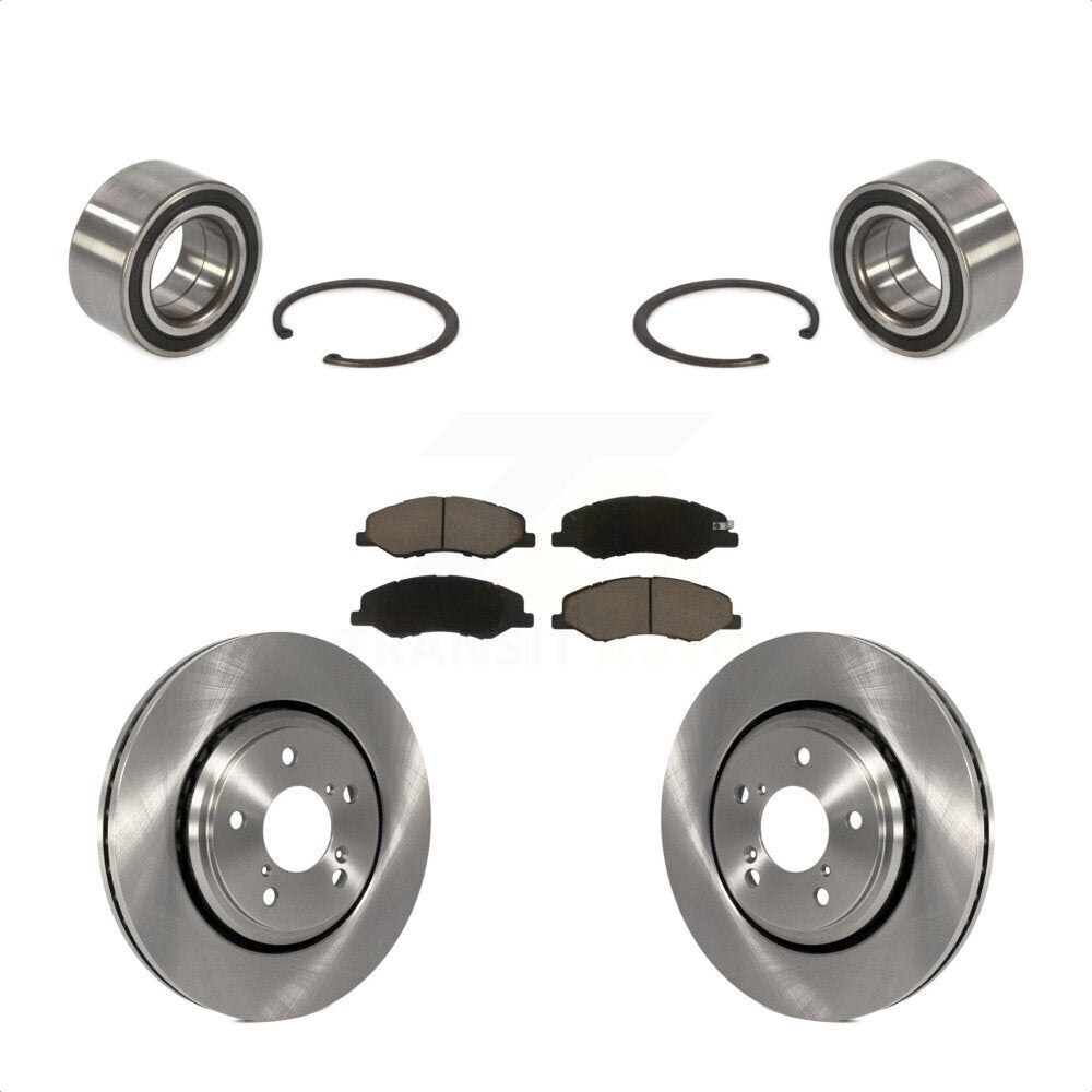 Front Wheel Bearing With Disc Brake Rotors And Ceramic Pads Kit For 2018-2020 Honda Odyssey KBB-118848 by Transit Auto