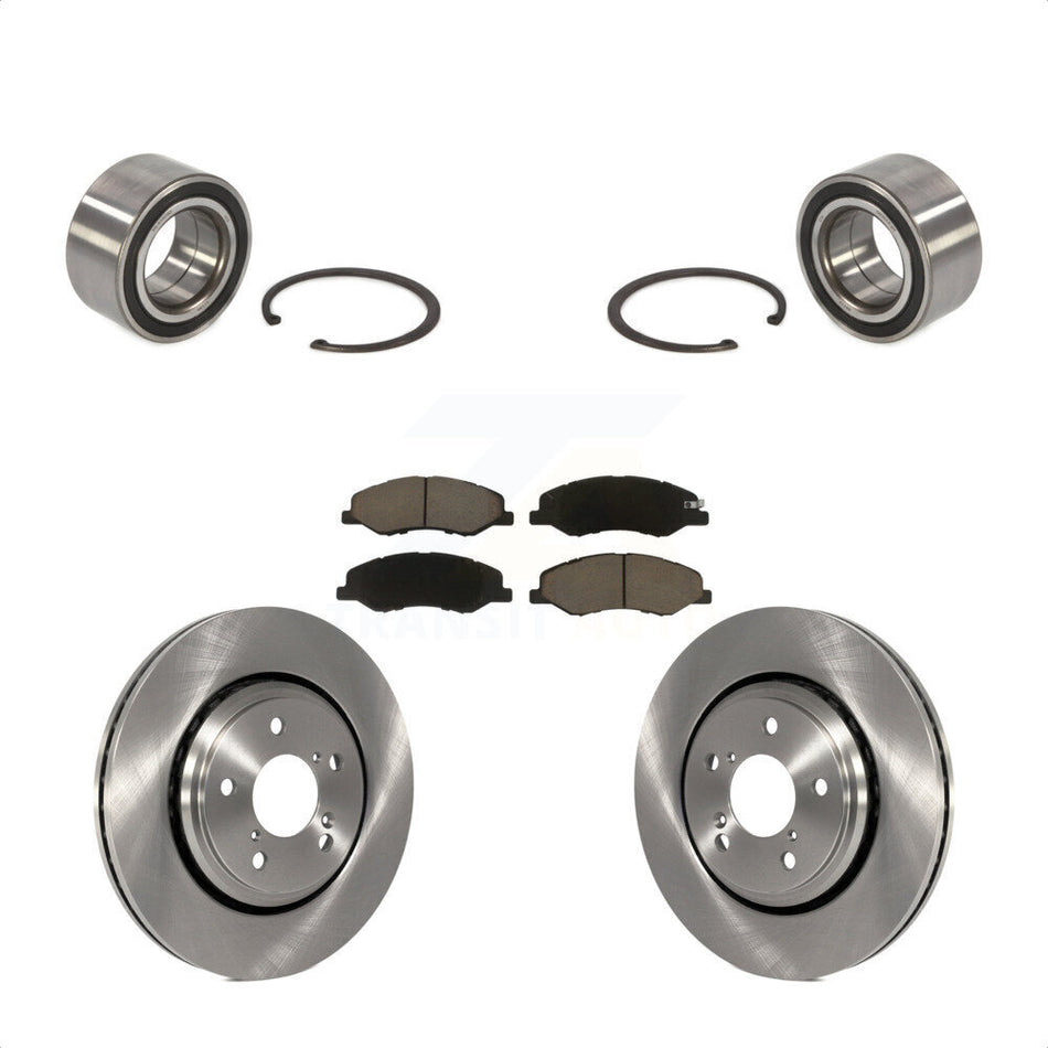 Front Wheel Bearing With Disc Brake Rotors And Ceramic Pads Kit For 2018-2020 Honda Odyssey KBB-118848 by Transit Auto