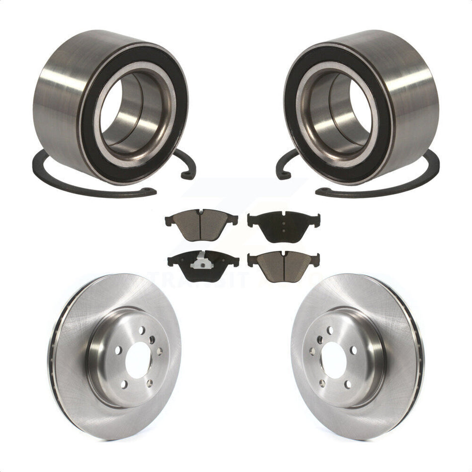 Front Wheel Bearing With Disc Brake Rotors And Ceramic Pads Kit For 2011-2012 BMW 535i xDrive KBB-118864 by Transit Auto