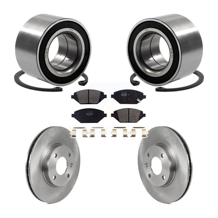 Front Wheel Bearing With Disc Brake Rotors And Semi-Metallic Pads Kit For 2016 Chevrolet Spark KBB-118896 by Transit Auto