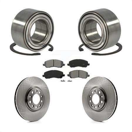 Front Wheel Bearing With Disc Brake Rotors And Semi-Metallic Pads Kit For 2017 Jeep Compass 305mm Diameter Rotor KBB-118902 by Transit Auto