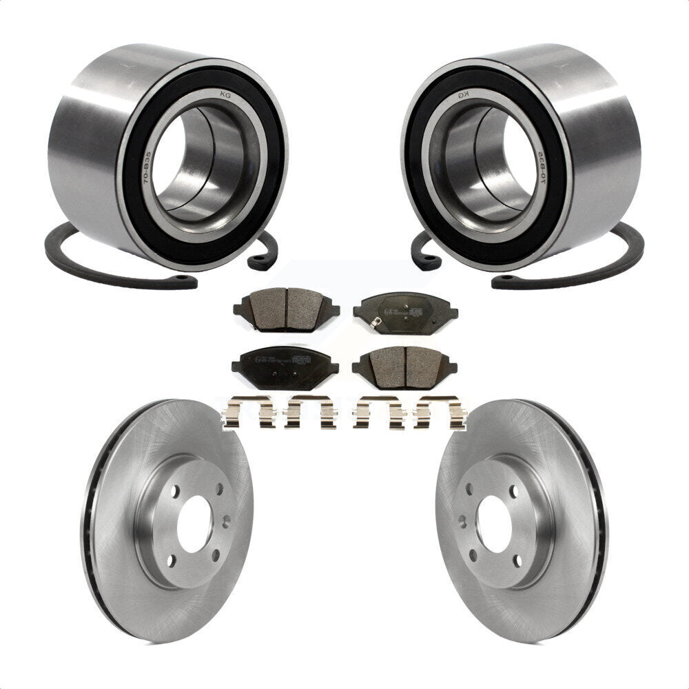 Front Wheel Bearing With Disc Brake Rotors And Ceramic Pads Kit For 2016 Chevrolet Spark KBB-118910 by Transit Auto