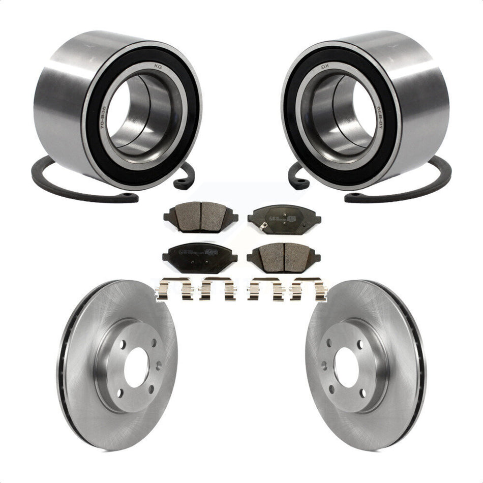 Front Wheel Bearing With Disc Brake Rotors And Ceramic Pads Kit For 2016 Chevrolet Spark KBB-118910 by Transit Auto