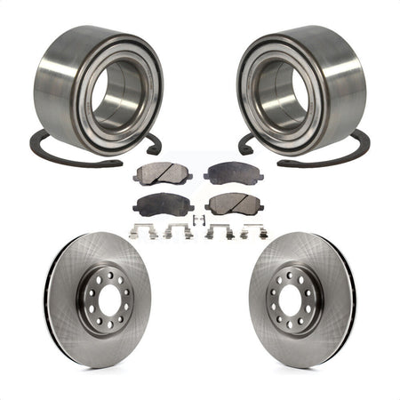 Front Wheel Bearing With Disc Brake Rotors And Ceramic Pads Kit For 2017 Jeep Compass 305mm Diameter Rotor KBB-118915 by Transit Auto