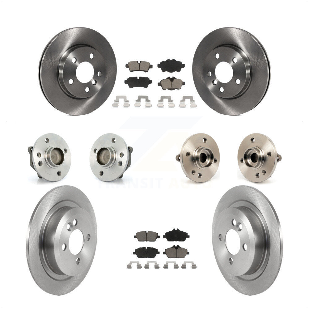 Front Rear Hub Bearings Assembly Disc Brake Rotors And Ceramic Pads Kit (10Pc) For Mini Cooper With 5 Lug Wheels 280mm Diameter Rotor KBB-119008 by Transit Auto