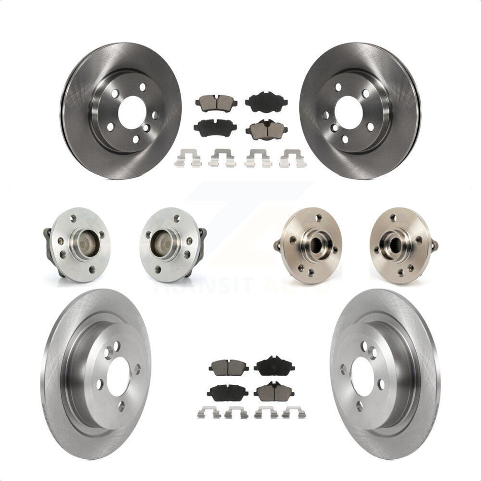 Front Rear Hub Bearings Assembly Disc Brake Rotors And Ceramic Pads Kit (10Pc) For Mini Cooper With 5 Lug Wheels 280mm Diameter Rotor KBB-119008 by Transit Auto
