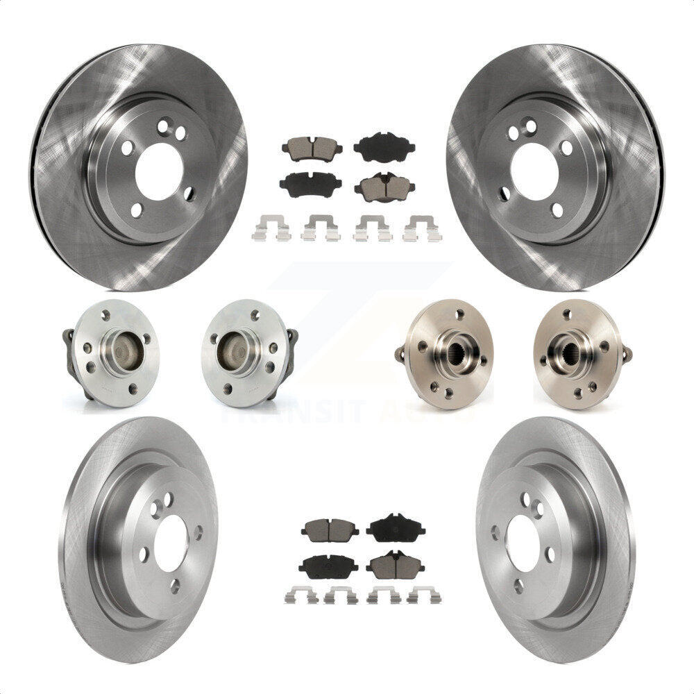 Front Rear Hub Bearings Assembly Disc Brake Rotors And Ceramic Pads Kit (10Pc) For Mini Cooper KBB-119009 by Transit Auto