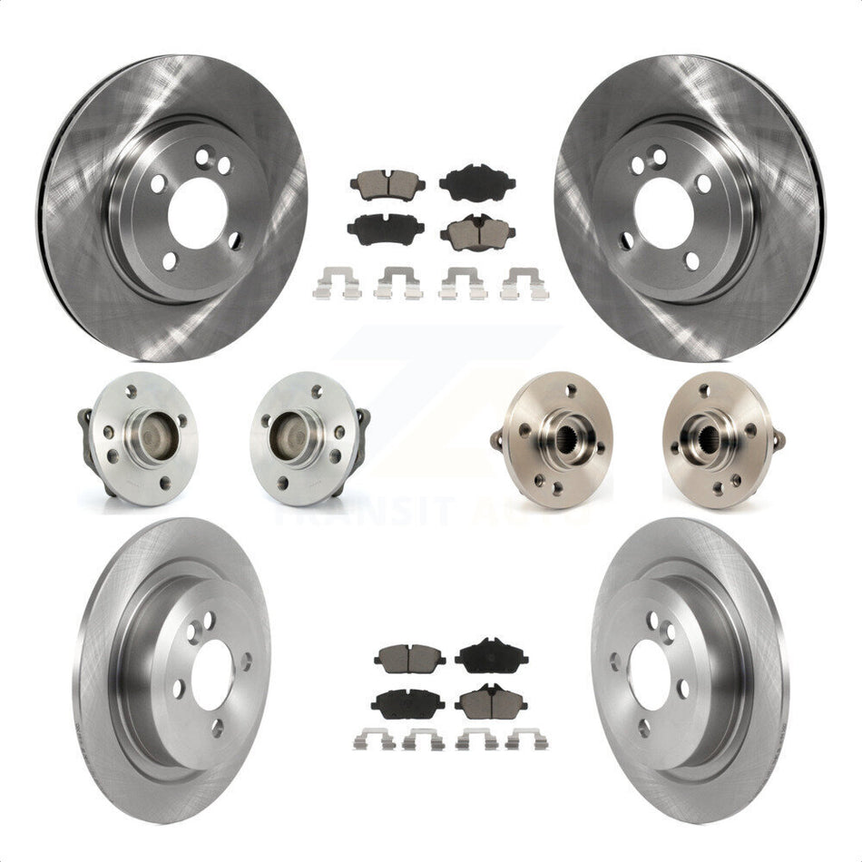 Front Rear Hub Bearings Assembly Disc Brake Rotors And Ceramic Pads Kit (10Pc) For Mini Cooper KBB-119009 by Transit Auto