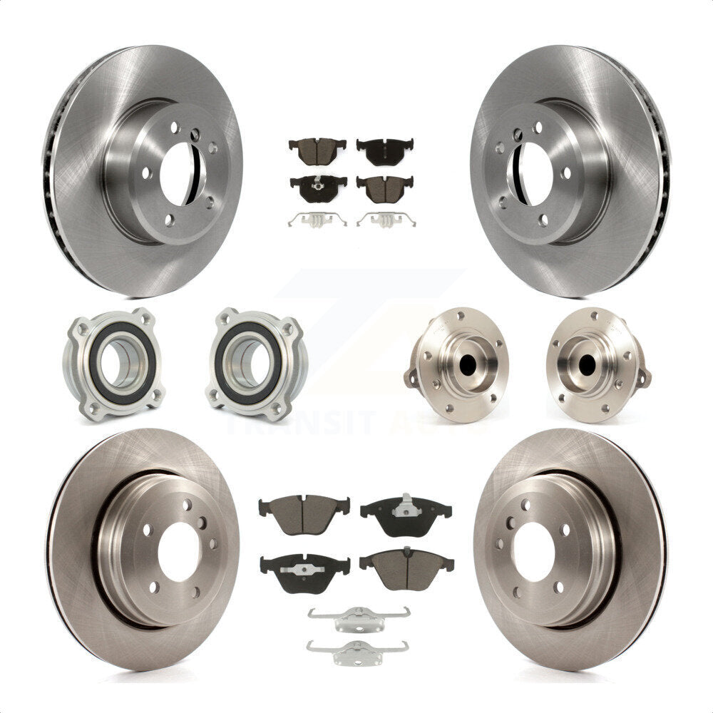 Front Rear Hub Bearings Assembly Disc Brake Rotors And Ceramic Pads Kit (10Pc) For BMW 530i 525i 528i KBB-119041 by Transit Auto