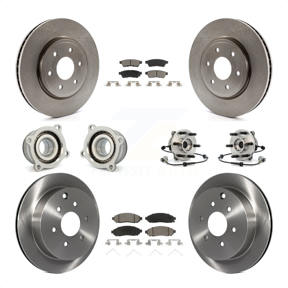 Front Rear Hub Bearings Assembly Disc Brake Rotors And Ceramic Pads Kit (10Pc) For Nissan Frontier Xterra Suzuki Equator KBB-119072 by Transit Auto