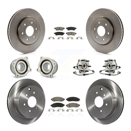 Front Rear Hub Bearings Assembly Disc Brake Rotors And Ceramic Pads Kit (10Pc) For Nissan Frontier Xterra Suzuki Equator KBB-119072 by Transit Auto