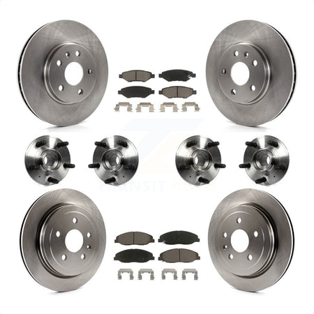 Front Rear Hub Bearings Assembly Disc Brake Rotors And Ceramic Pads Kit (10Pc) For 2012-2013 Cadillac CTS V With 315mm Diameter Rotor KBB-119140 by Transit Auto