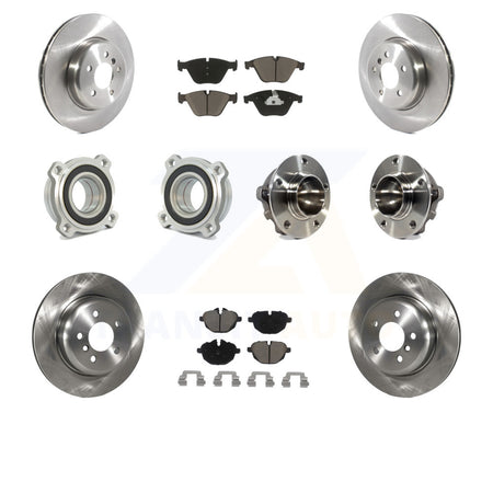 Front Rear Hub Bearings Assembly Disc Brake Rotors And Ceramic Pads Kit (10Pc) For BMW 535i KBB-119163 by Transit Auto