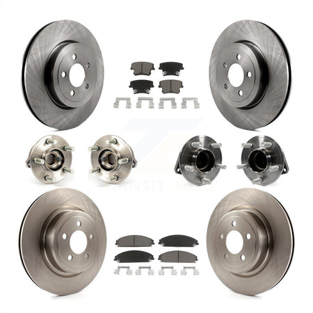 Front Rear Hub Bearings Assembly Disc Brake Rotors And Ceramic Pads Kit (10Pc) For 2012-2013 Dodge Charger R T SE with RWD 5.7L With Police Package KBB-119271 by Transit Auto