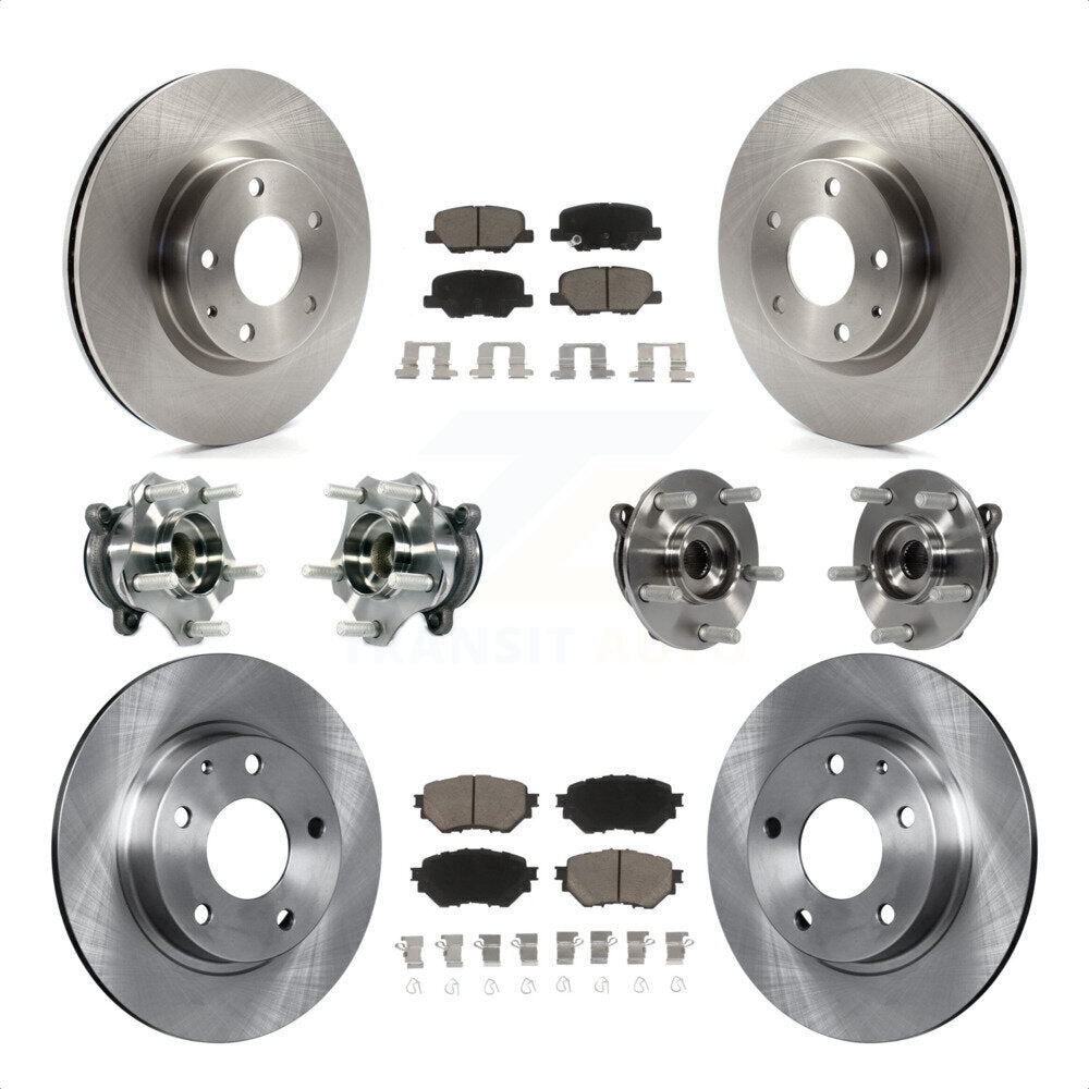 Front Rear Hub Bearings Assembly Disc Brake Rotors And Ceramic Pads Kit (10Pc) For Mazda 3 Sport 2.5L KBB-119287 by Transit Auto