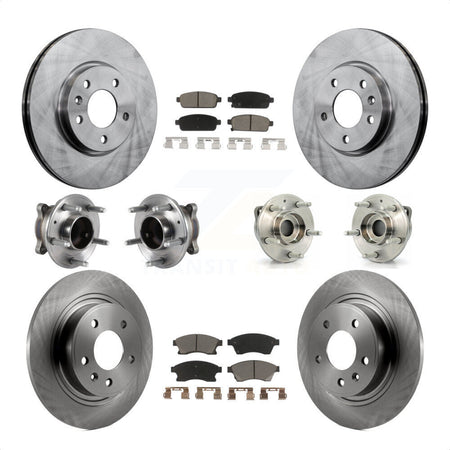 Front Rear Hub Bearings Assembly Disc Brake Rotors And Ceramic Pads Kit (10Pc) For Chevrolet Cruze Buick Verano Volt KBB-119291 by Transit Auto