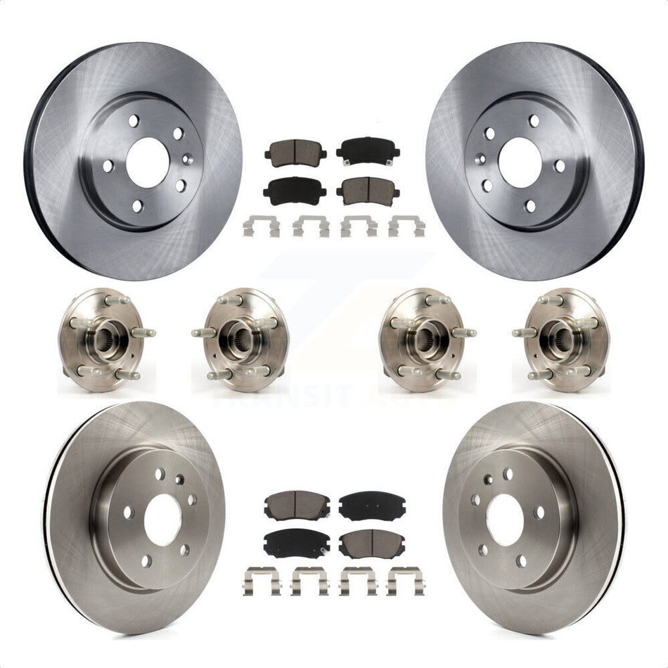Front Rear Hub Bearings Assembly Disc Brake Rotors And Ceramic Pads Kit (10Pc) For 2018-2019 Chevrolet Impala KBB-119373 by Transit Auto