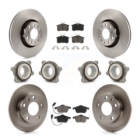Front Rear Hub Bearings Assembly Disc Brake Rotors And Ceramic Pads Kit (10Pc) For 2002 Audi S4 KBB-119461 by Transit Auto