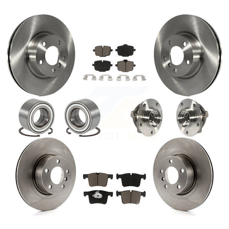 Front Rear Wheel Hub Bearings Assembly Disc Brake Rotors And Ceramic Pads Shoes Kit (10Pc) For 2012 BMW X3 From 10 11 KBB-119511 by Transit Auto
