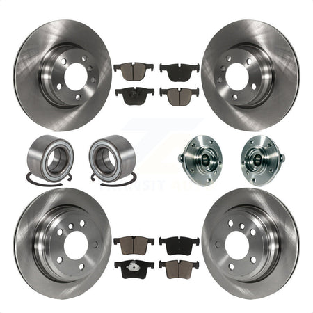 Front Rear Wheel Hub Bearings Assembly Disc Brake Rotors And Ceramic Pads Shoes Kit (10Pc) For 2016 BMW 428i xDrive Without Blue Painted Calipers With M Sport Package KBB-119522 by Transit Auto