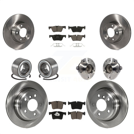 Front Rear Wheel Hub Bearings Assembly Disc Brake Rotors And Ceramic Pads Shoes Kit (10Pc) For BMW 428i Gran Coupe Without Blue Painted Calipers M Sport Package KBB-119533 by Transit Auto