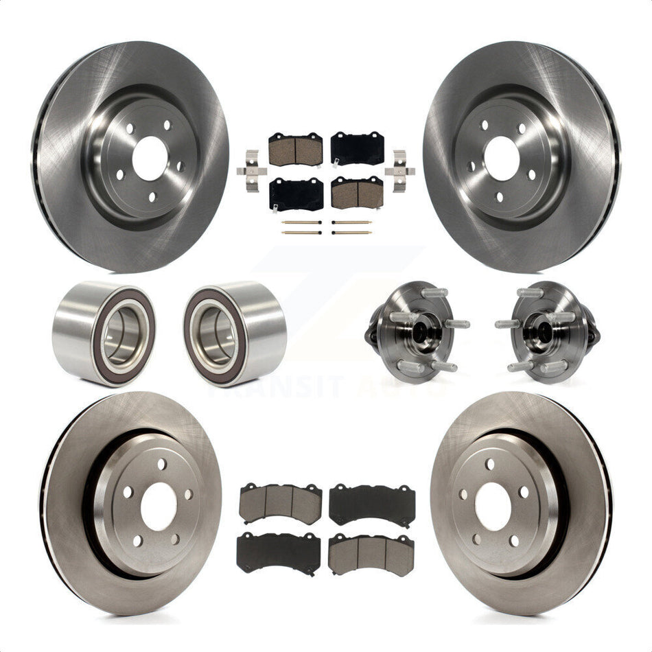 Front Rear Wheel Hub Bearings Assembly Disc Brake Rotors And Ceramic Pads Shoes Kit (10Pc) For Jeep Grand Cherokee Dodge Durango KBB-119710 by Transit Auto