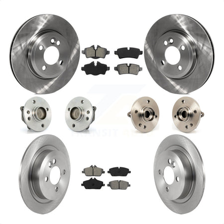 Front Rear Hub Bearings Assembly Disc Brake Rotors And Semi-Metallic Pads Kit (10Pc) For Mini Cooper KBB-119777 by Transit Auto
