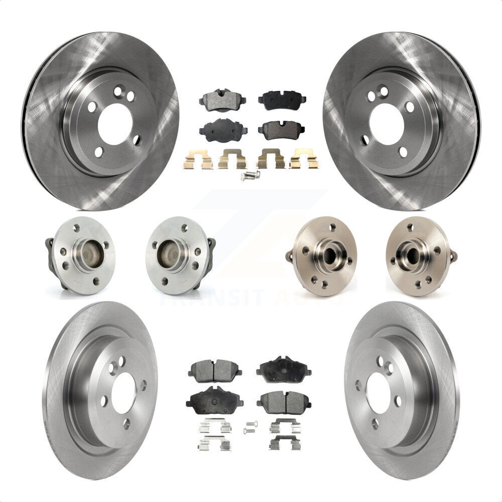 Front Rear Hub Bearings Assembly Disc Brake Rotors And Ceramic Pads Kit (10Pc) For Mini Cooper KBB-119813 by Transit Auto