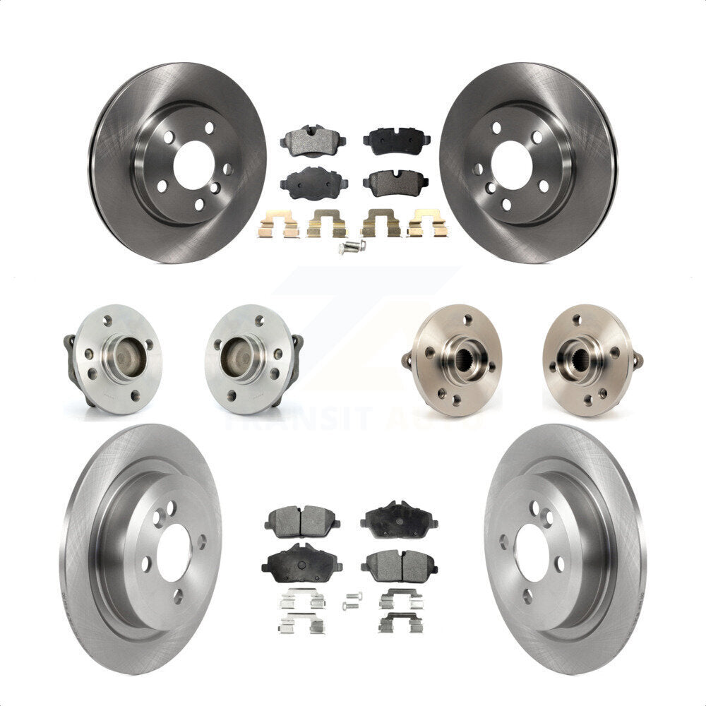 Front Rear Hub Bearings Assembly Disc Brake Rotors And Ceramic Pads Kit (10Pc) For Mini Cooper With 5 Lug Wheels 280mm Diameter Rotor KBB-119814 by Transit Auto