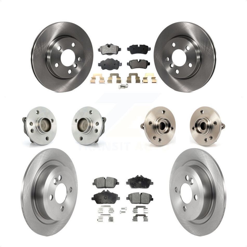 Front Rear Hub Bearings Assembly Disc Brake Rotors And Ceramic Pads Kit (10Pc) For Mini Cooper With 5 Lug Wheels 280mm Diameter Rotor KBB-119814 by Transit Auto