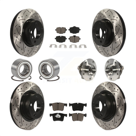 Front Rear Wheel Hub Bearings Assembly Coated Disc Brake Rotors And Ceramic Pads Shoes Kit (10Pc) For 2012 BMW X3 From 10 11 KBB-120399 by Transit Auto